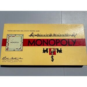 Vintage Monopoly Board Game 1954 COMPLETE Parker Brothers Yellow Long Box